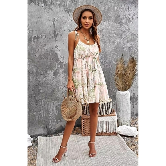 LAST ONE! Plus Size SOPHIE Multi Color Floral Babydoll Ruffle Mini Dress - Picture 3 of 5